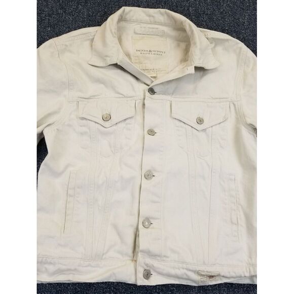 Ralph Lauren Denim & Supply Jacket Size M White Denim American Eagle Embroidered - Picture 5 of 16